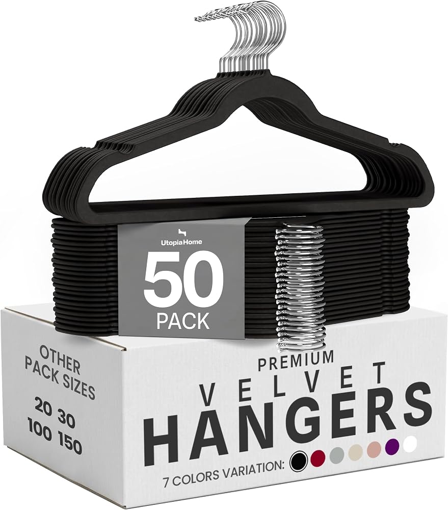 Utopia Home Velvet Hangers, 50-Pack